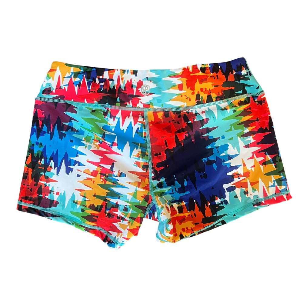 Born Primitive Womens Medium Abstract Geometric Athletic Booty Shorts - Picture 2 of 6